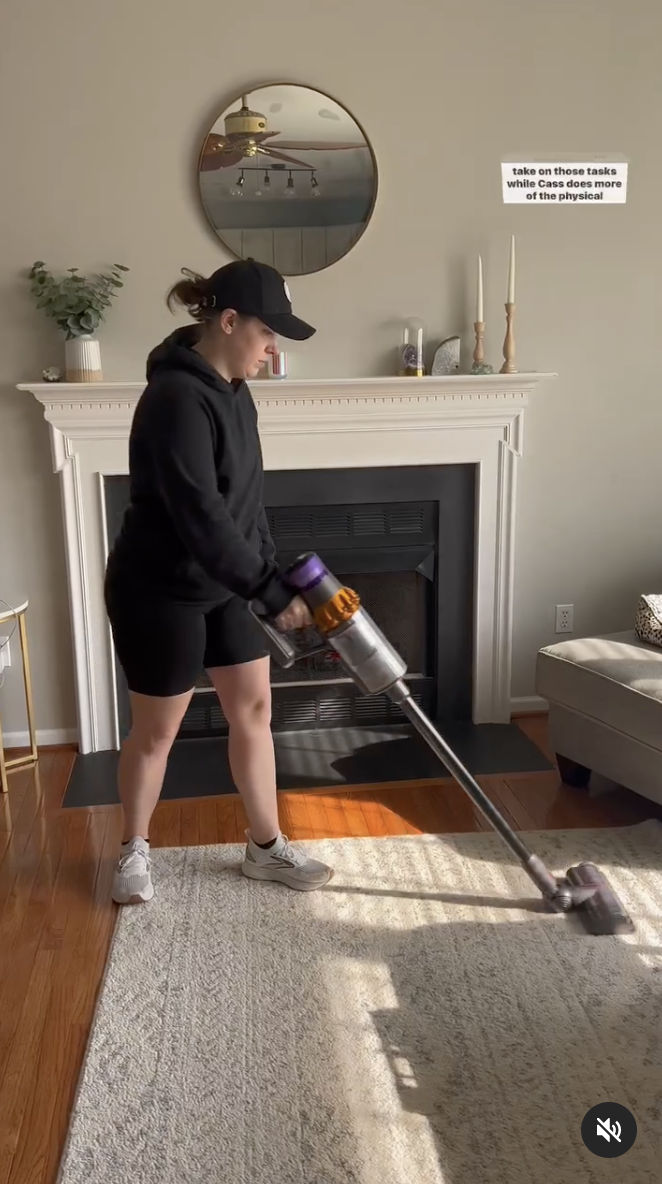 Cass Vacuuming the floor