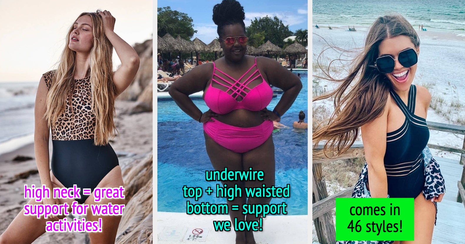 27 Supportive Bathing Suits You Can Actually Swim, Dive, And Splash Around  In