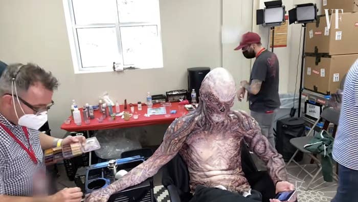 Makeup team working on Vecna from &quot;Stranger Things&quot;