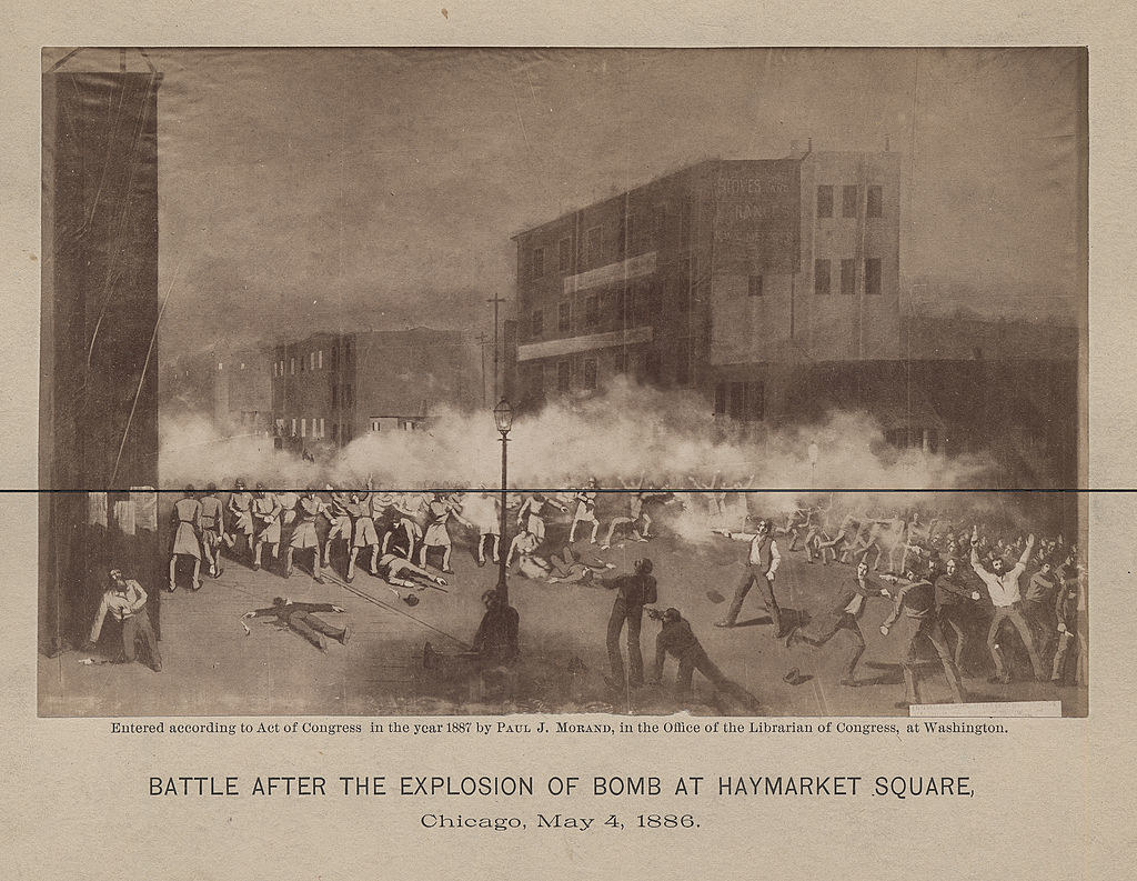 A rendering of the Haymarket riot