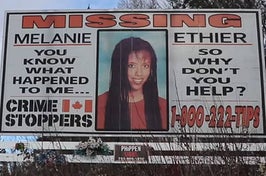 Missing sign for Melanie Ethier