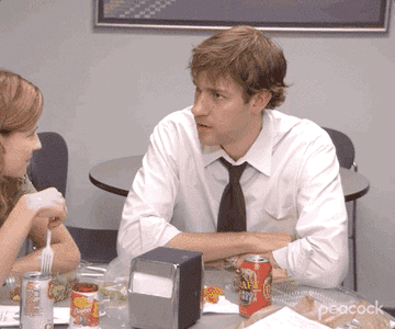 Jim from &quot;The Office&quot; saying, &quot;What?!&quot;