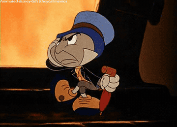 An angry Jiminy Cricket tapping his foot