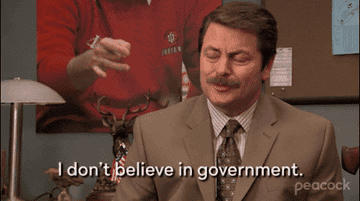 man saying, i don&#x27;t believe in government