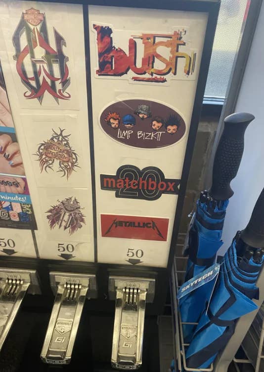 vending machine with stickers
