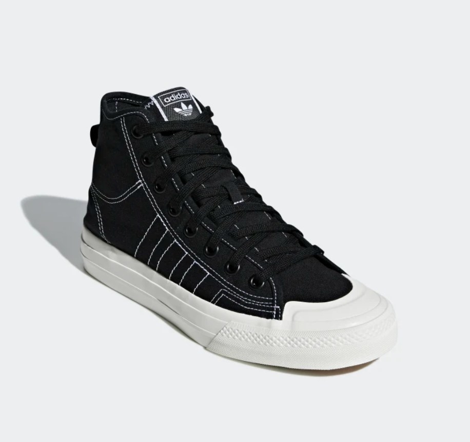 A black high top sneaker