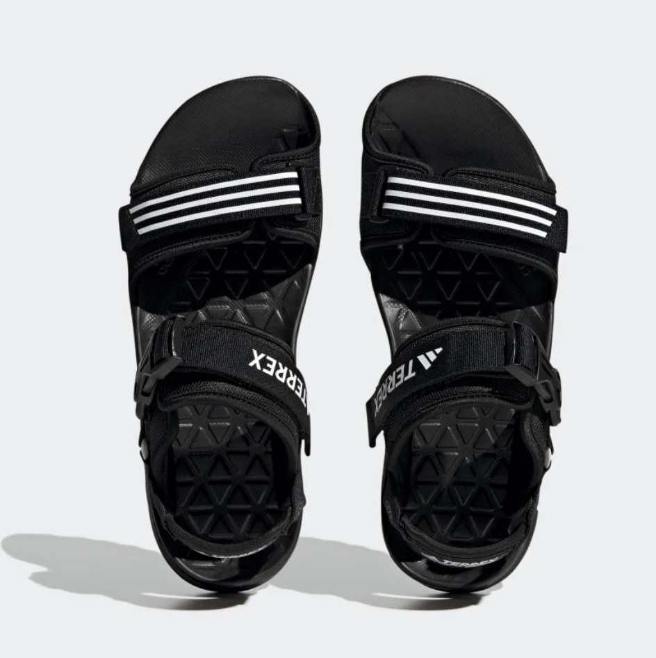 A pair of black sandals