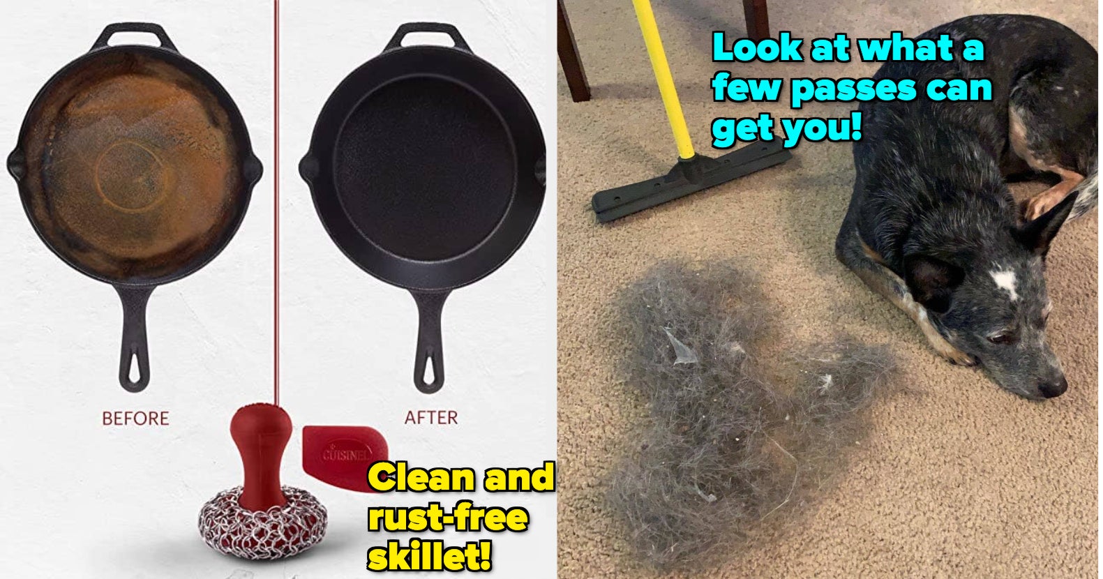 Cast Iron Scrubber, Food Grade Stainless Steel Chainmail Scrubber With Heat  Resistant Pan Scraper, Anti-rust Cast Iron Scrubber Brush With Handle,  Reusable Cast Iron Cleaner For Cookware, Pot Brush, Kitchen Supplies,  Cleaning