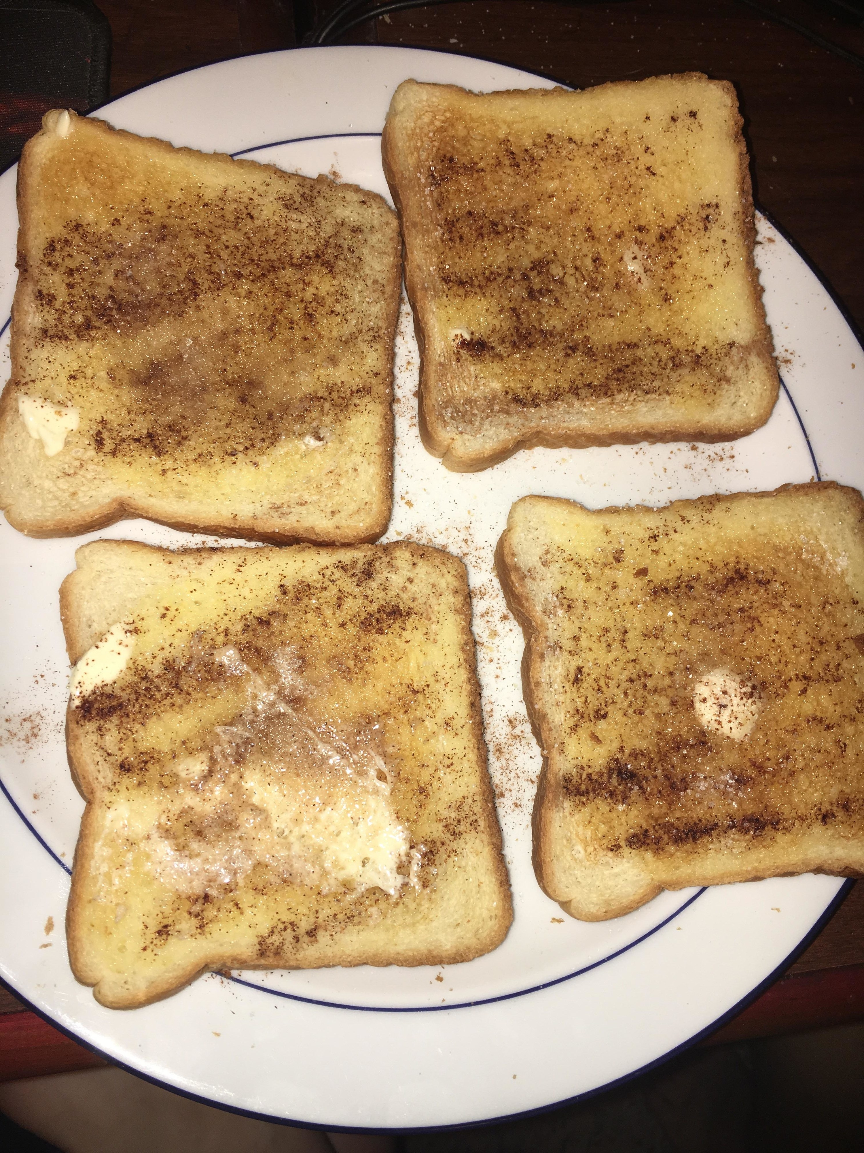 Slices of cinnamon toast.