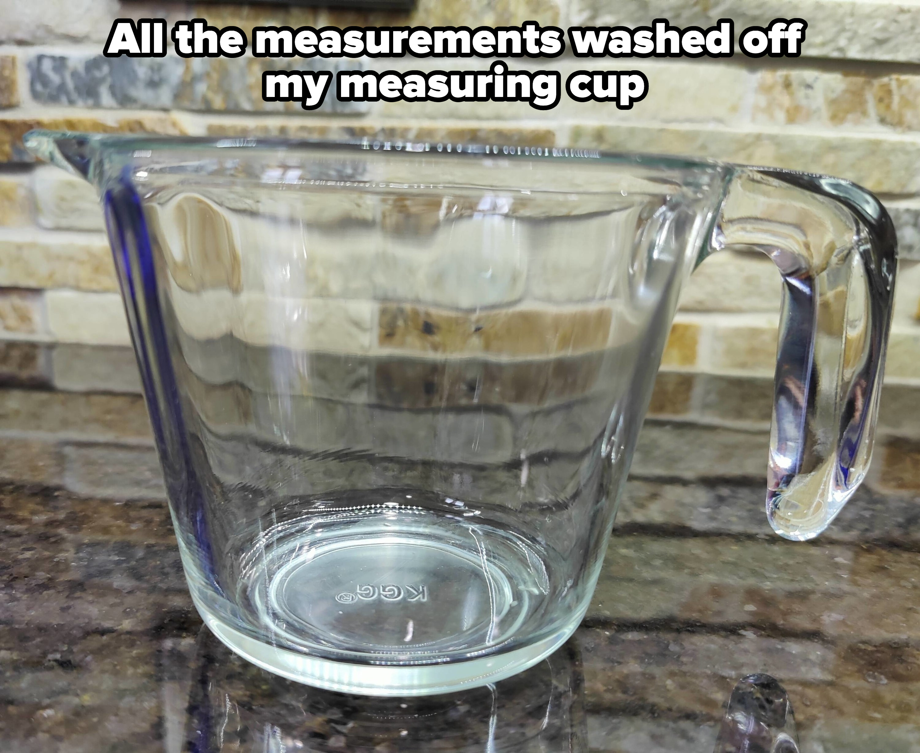A measuring cup without any form of measurement