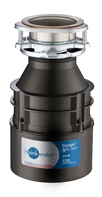 a black and silver garbage disposal