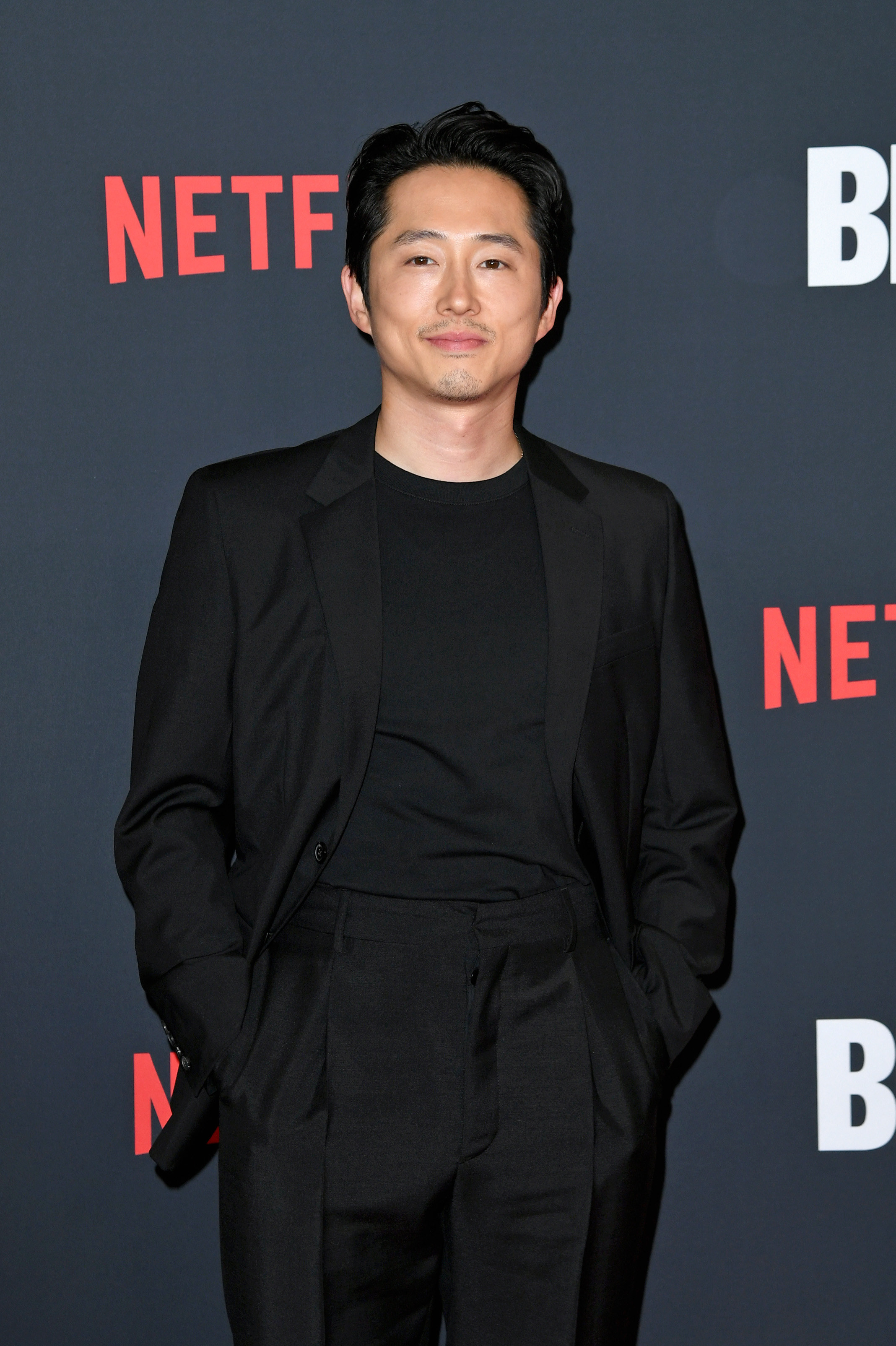 Steven Yeun on the red carpet