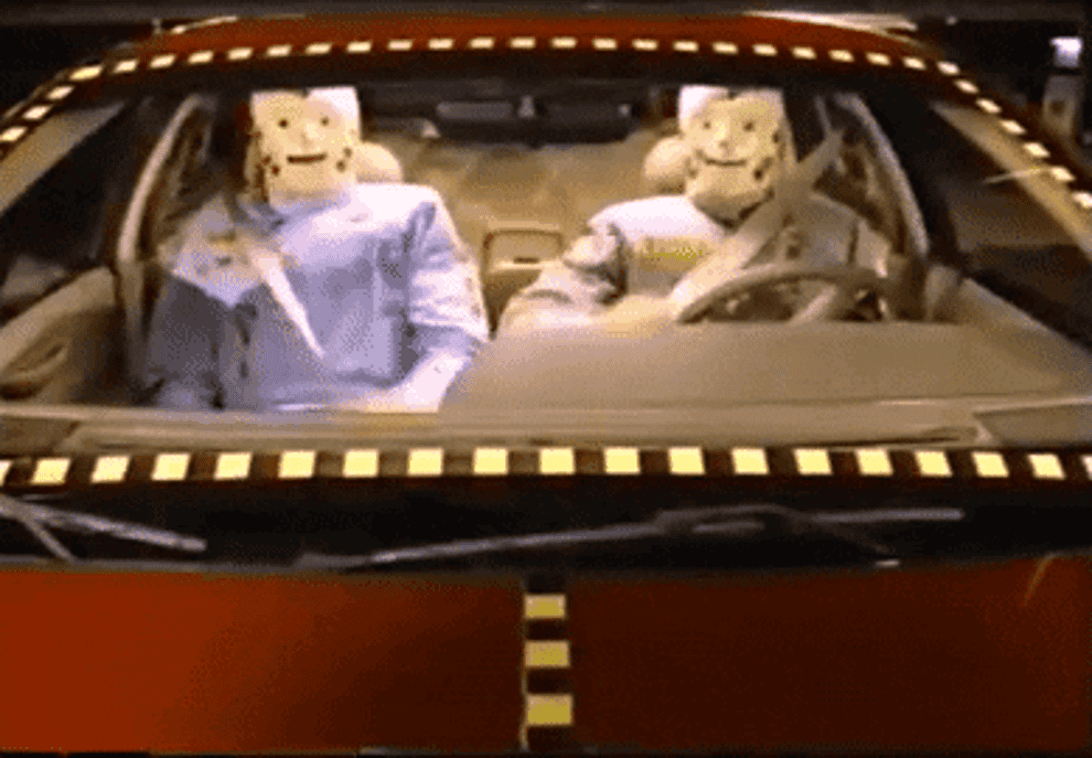 Gif of people buckling up in a car