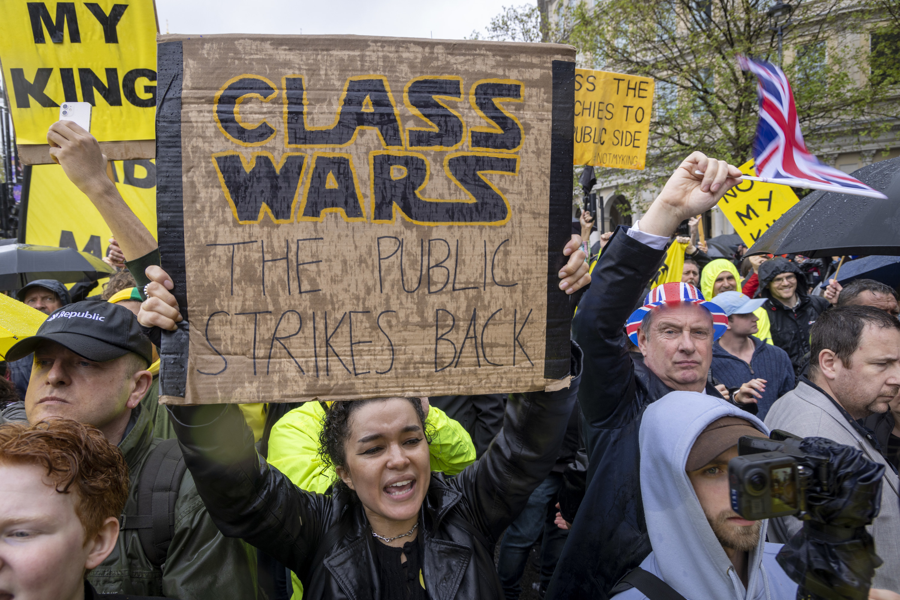 sign reads, class wars the public strikes back
