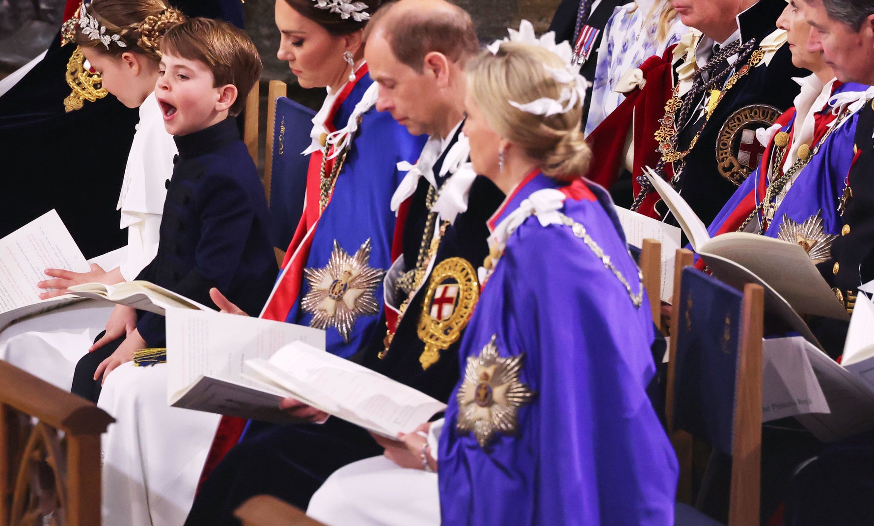 Prince Louis yawning