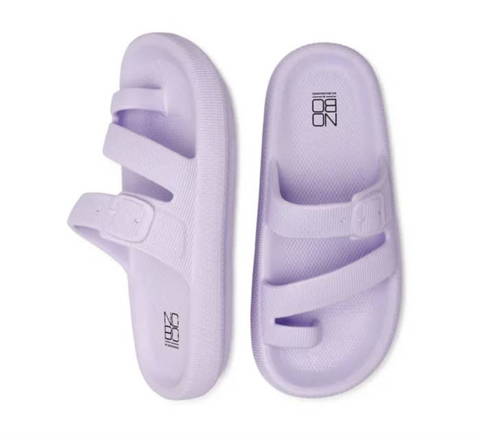 The sandals in purple