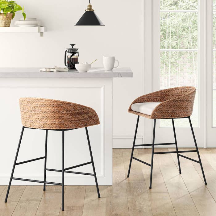 Two stools at a counter