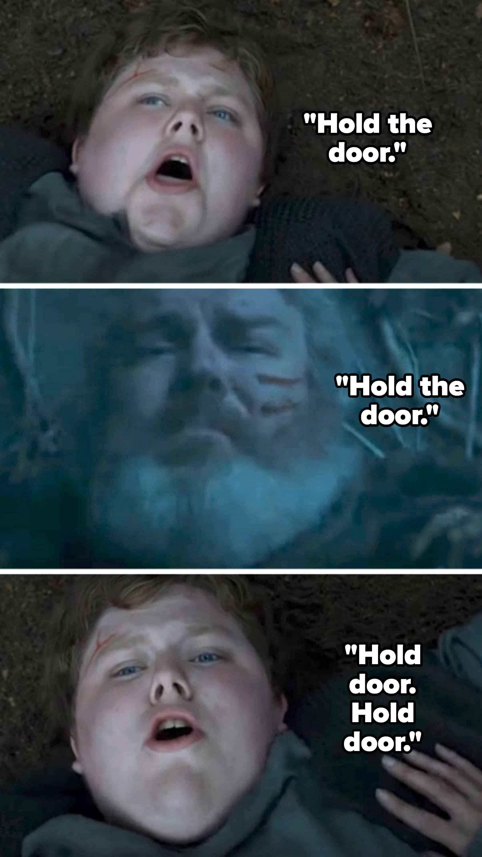Hodor saying &quot;Hold the door&quot; and &quot;Hold door&quot; repeatedly