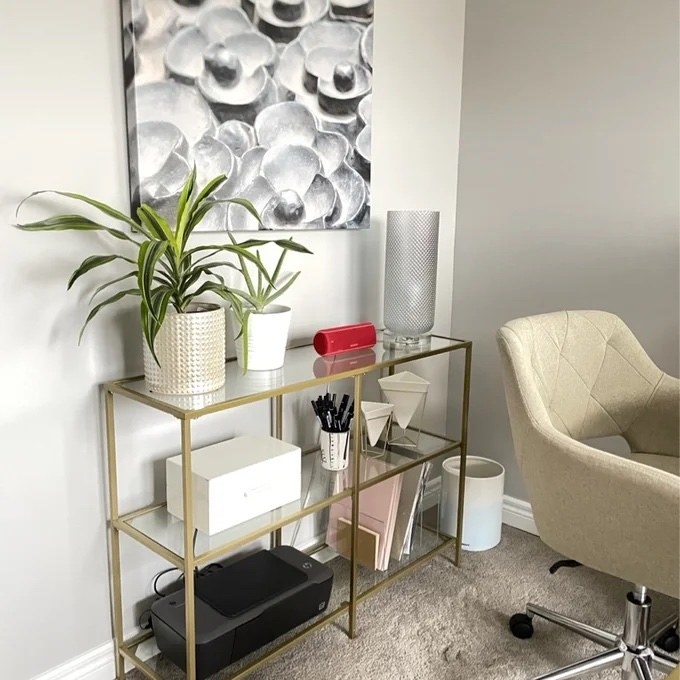 a user submitted image of the console table styled