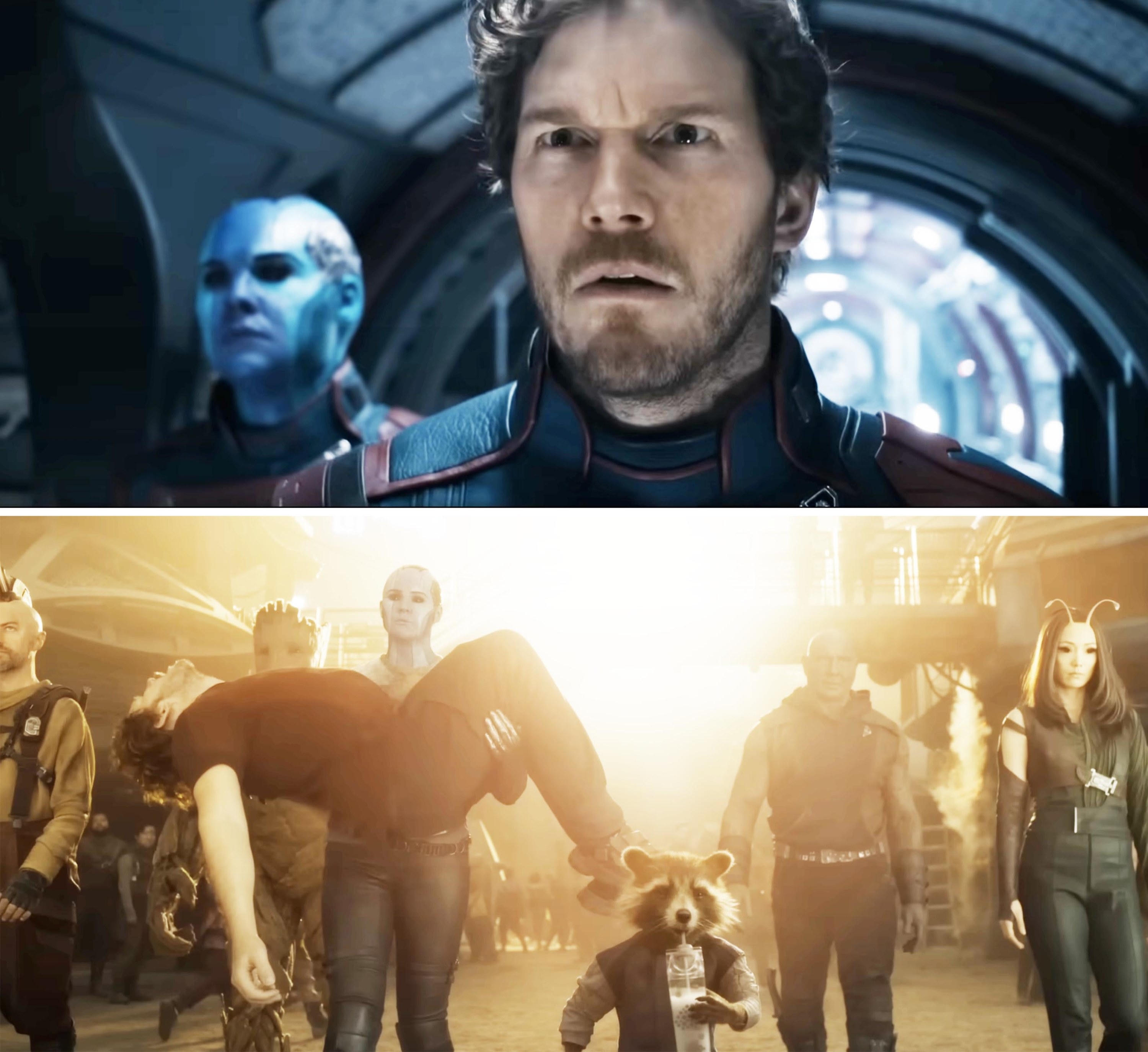 Screenshots from &quot;Guardians of the Galaxy Vol. 3&quot; and &quot;Avengers: Endgame&quot;