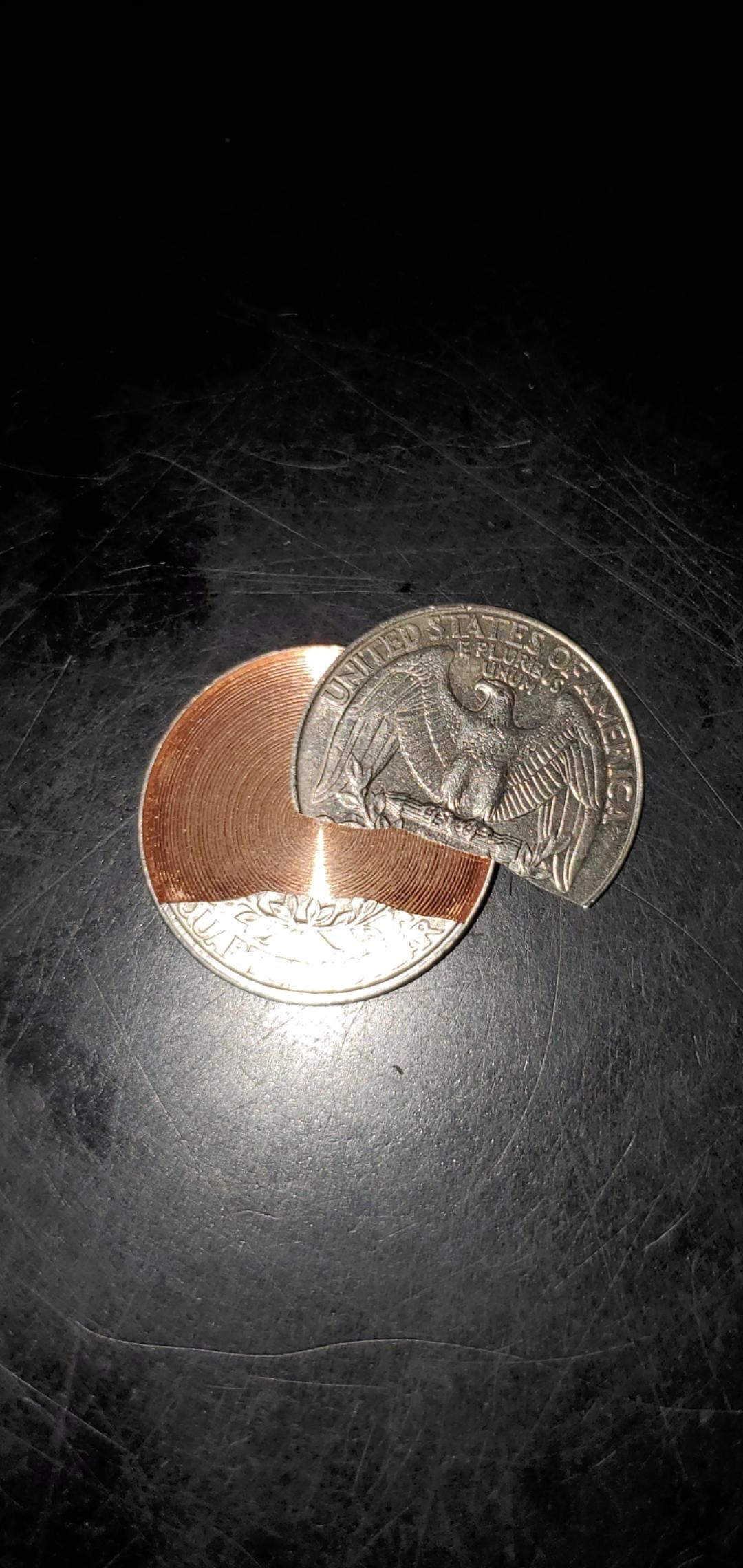 Inside of a quarter