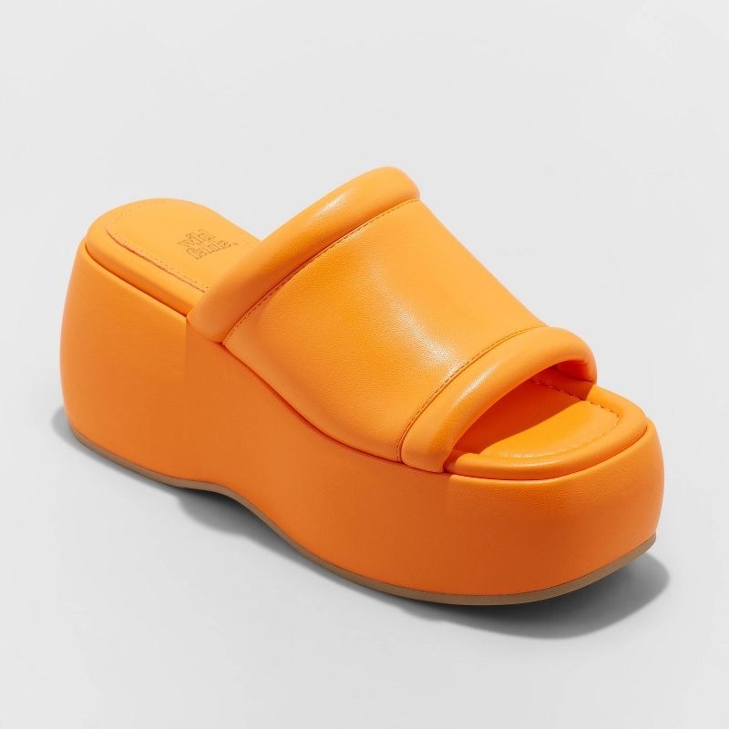 A orange sandal