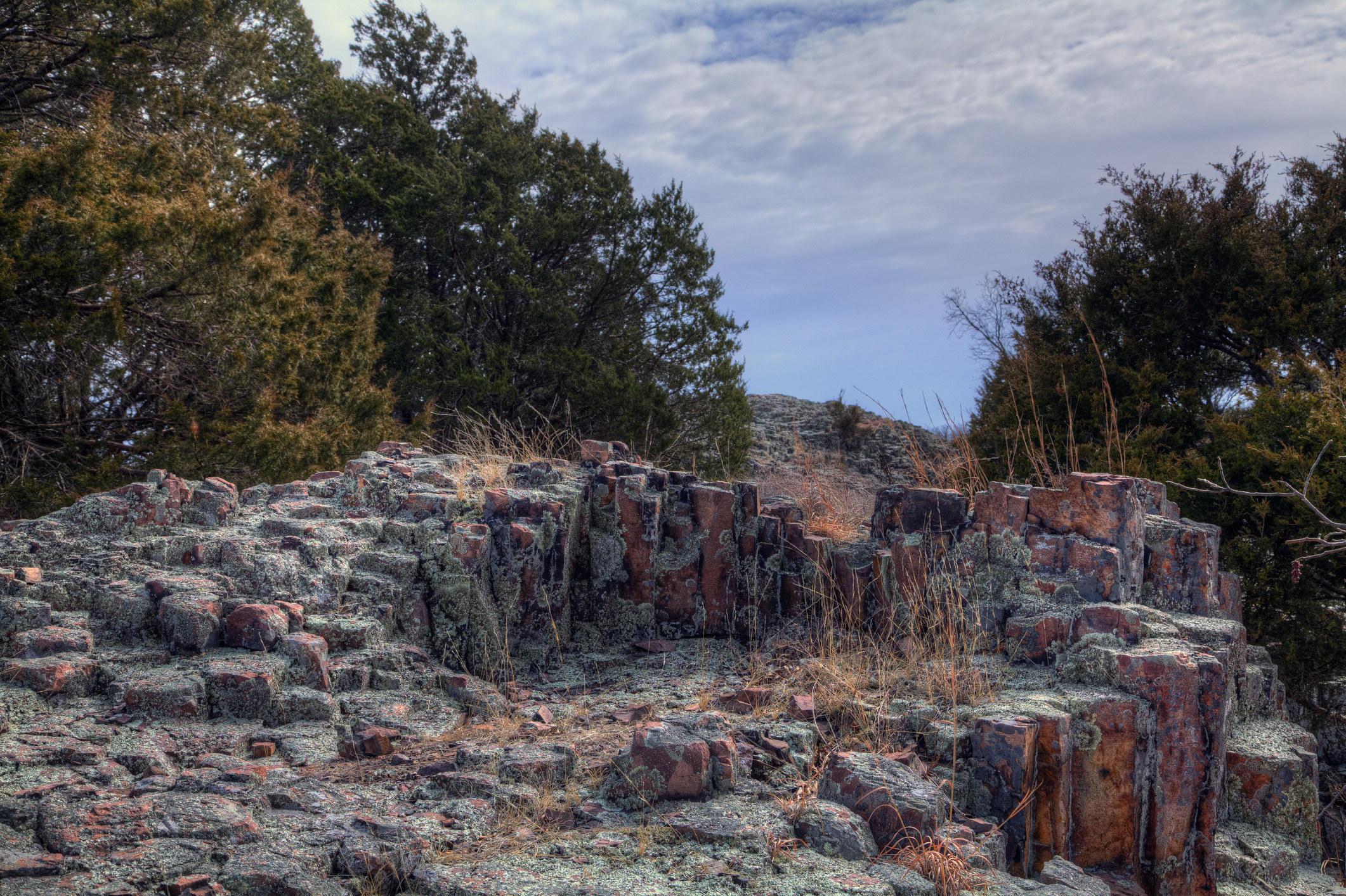 view of mountain rocks