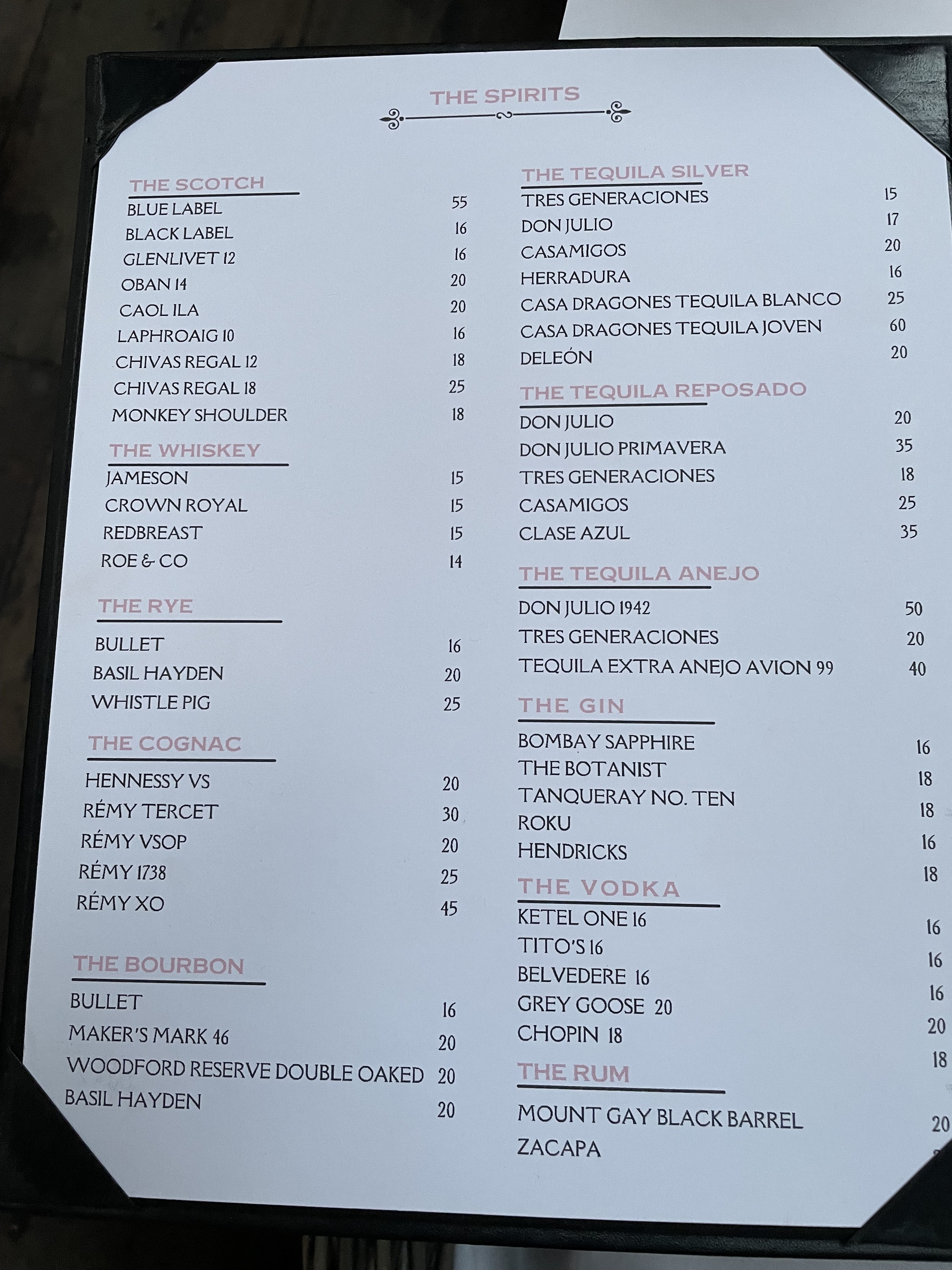 vanderpump vegas menu