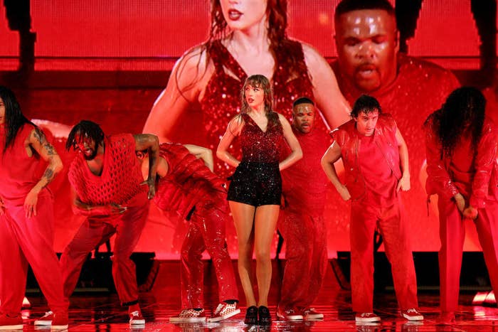Taylor Swift performing onstage