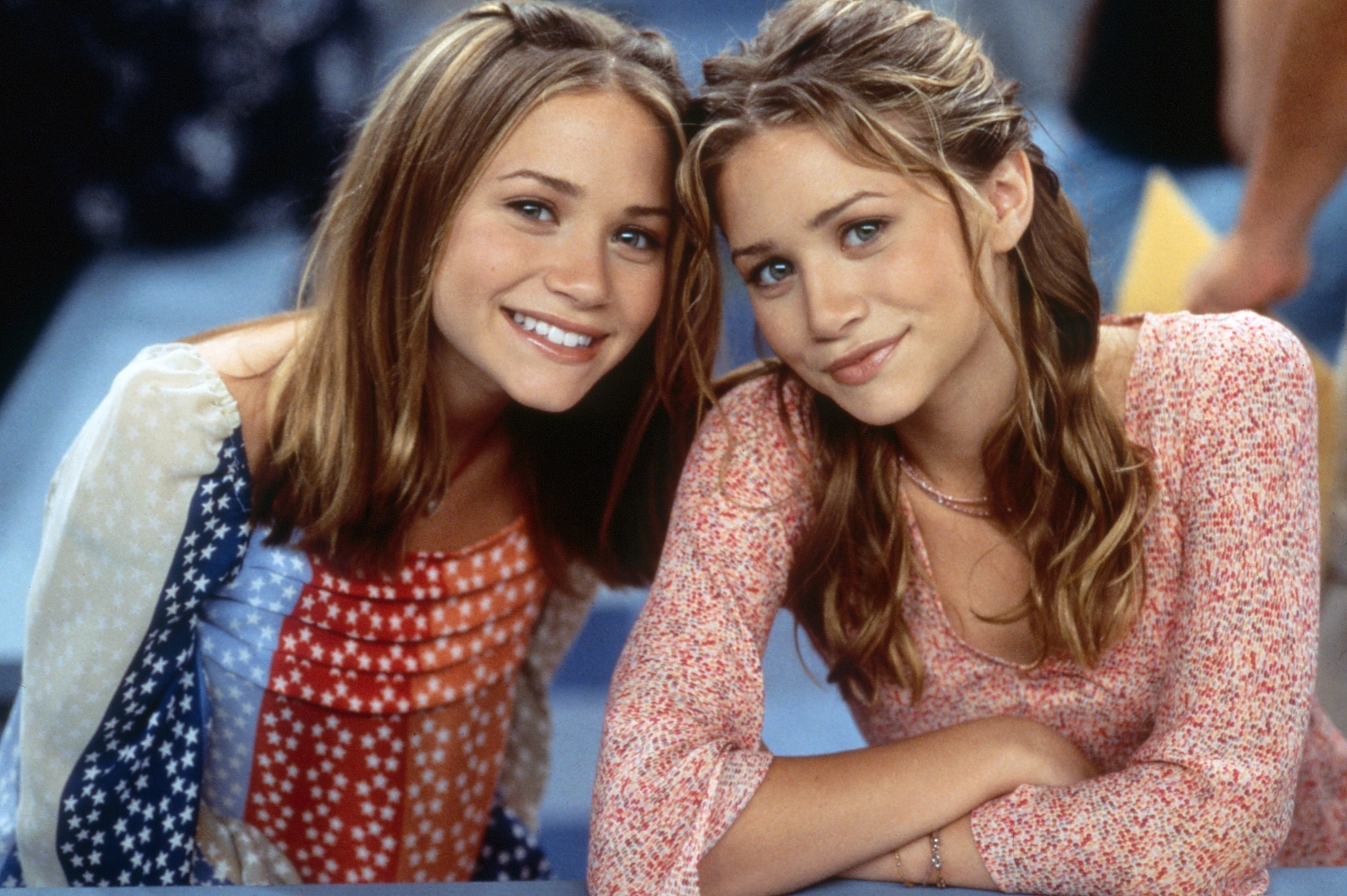 Closeup of Mary-Kate and Ashley Olsen