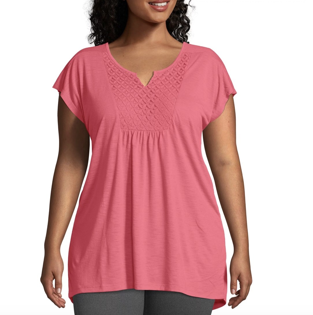 A pink tunic top