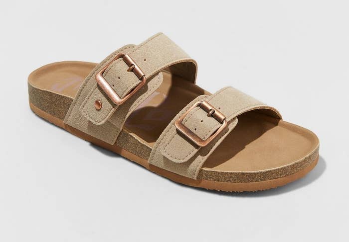 tan double-strap sandals