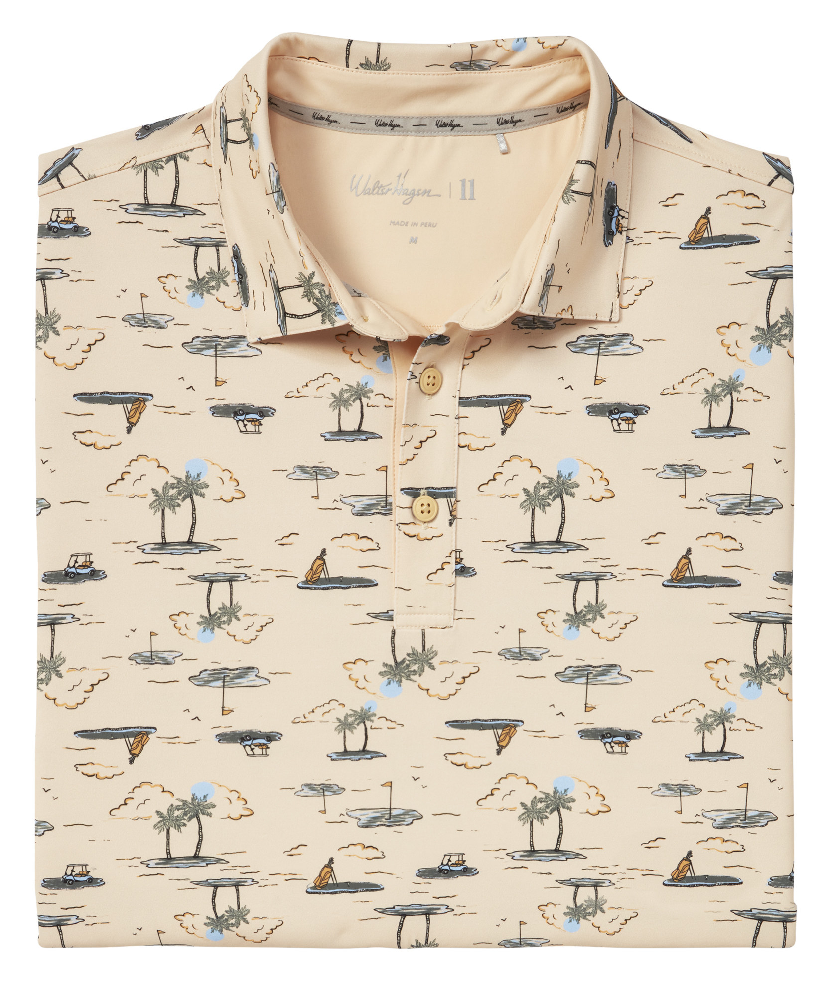 Walter Hagen Men's Perfect 11 Conversational Print Golf Polo