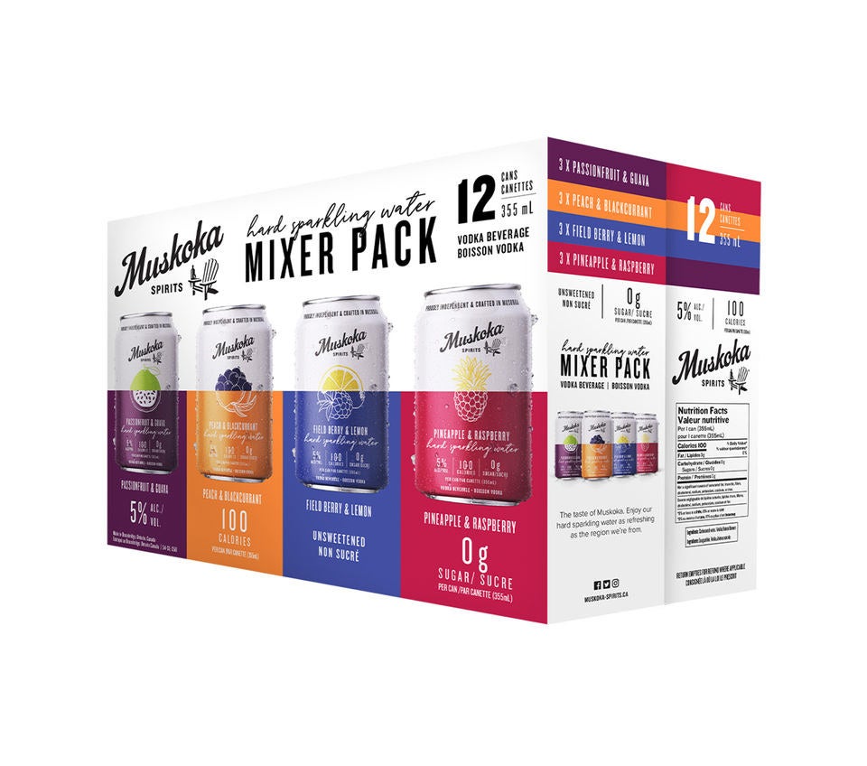the pack of muskoka spirits sparking waters