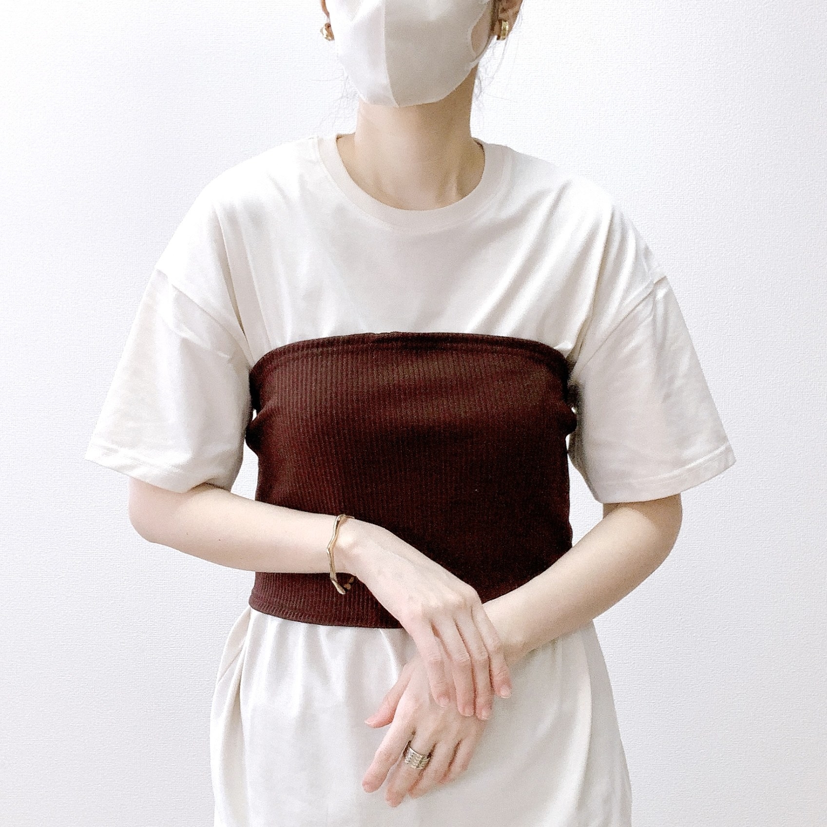 GU（ジーユー）のおすすめのレディースアイテム「リブビスチェセットT（半袖）Q」