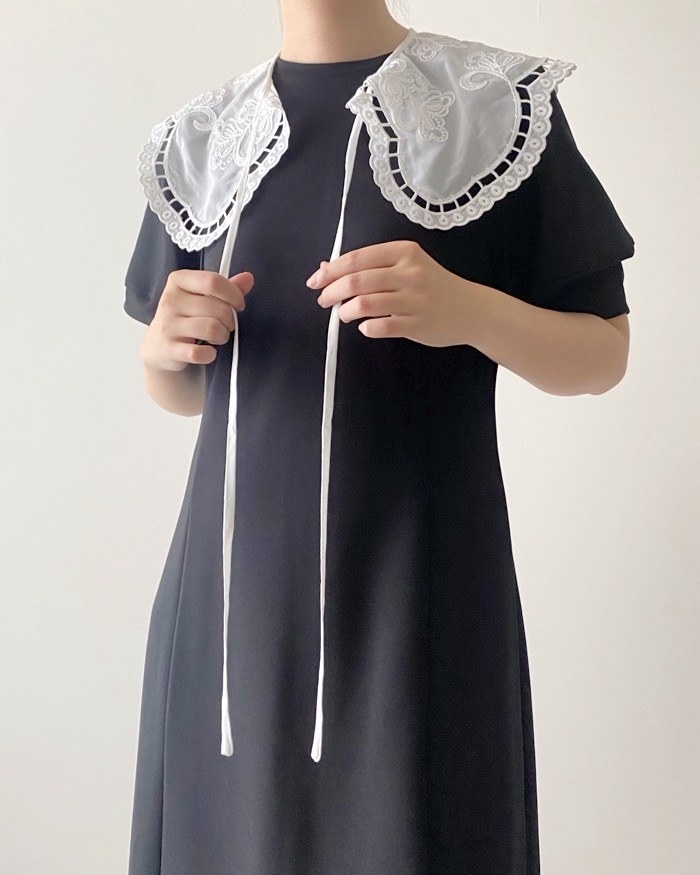 ZARAのオススメのファッション「刺繍入りつけ衿」