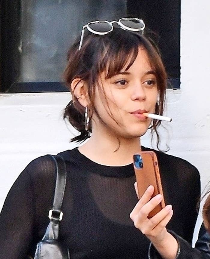 closeup of jenna with cigarette in mouth