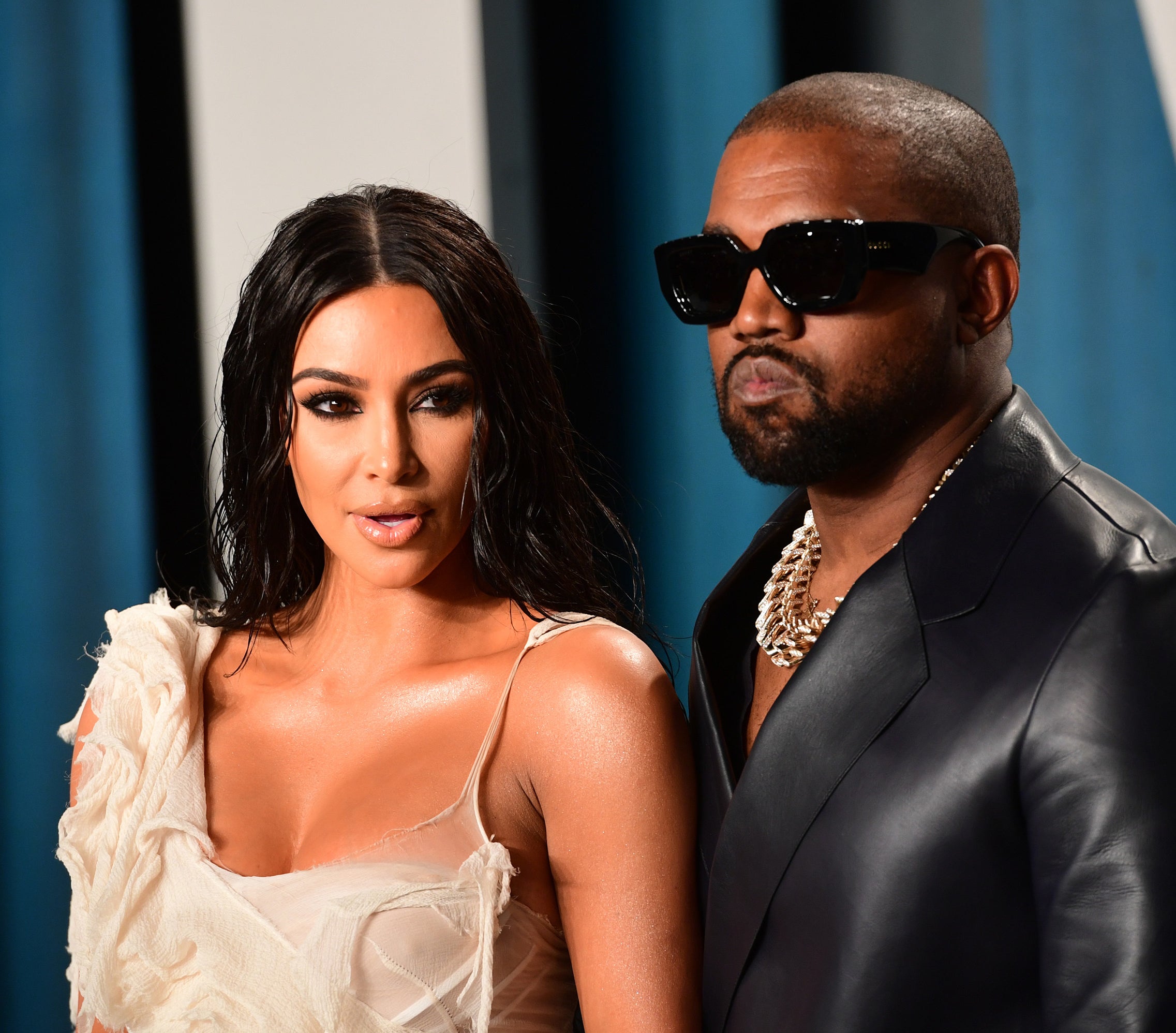 Closeup of Kim and Kanye
