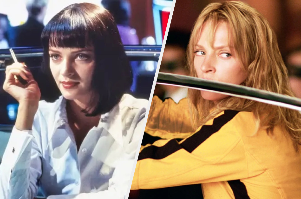 Side-by-side of Uma Thurman in &quot;Pulp Fiction&quot; and &quot;Kill Bill&quot;
