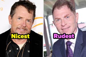 "nicest" over michael j fox and "rudest" over bobby flay