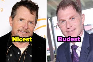 "nicest" over michael j fox and "rudest" over bobby flay