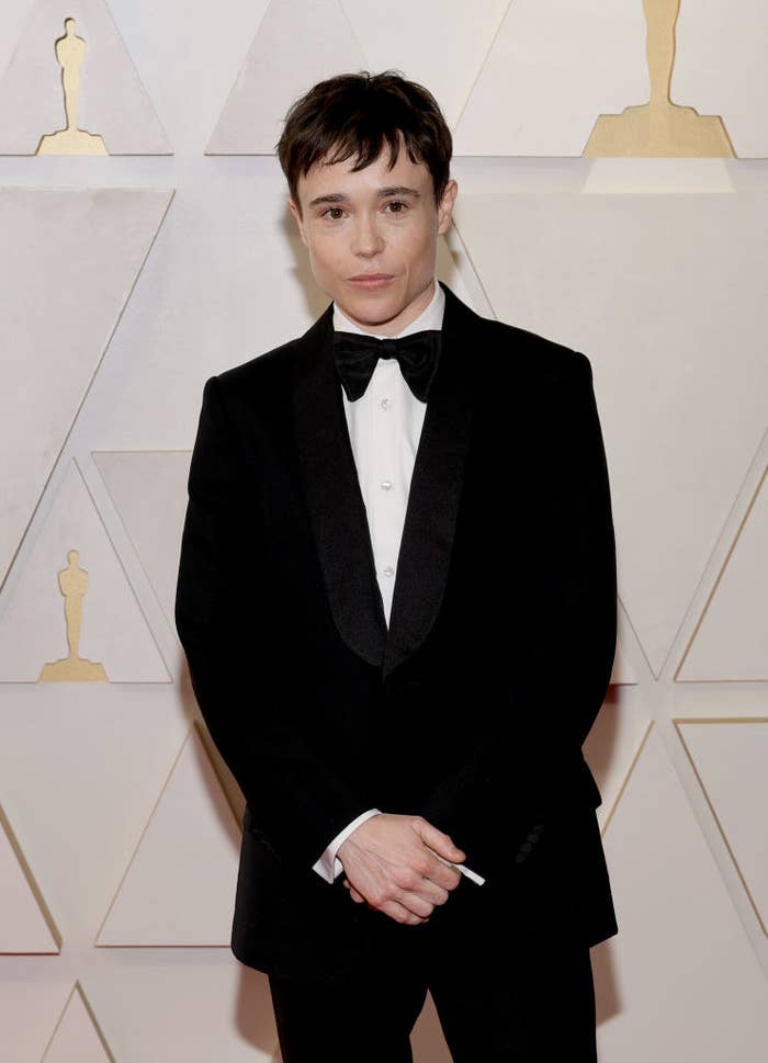 Elliot poses for photographers on the Oscars red carpet