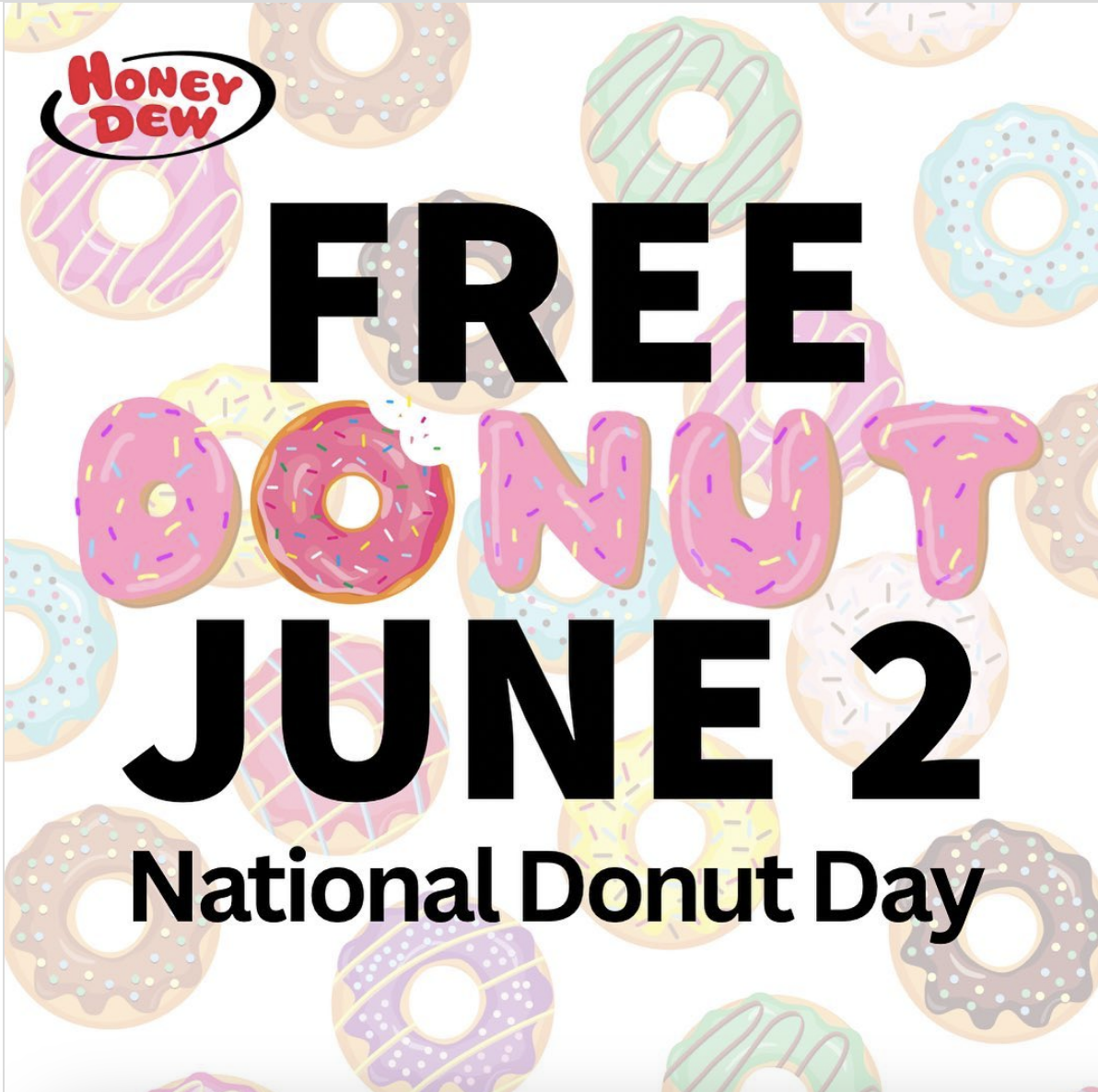 a sign that says &quot;national donut day june 2&quot;