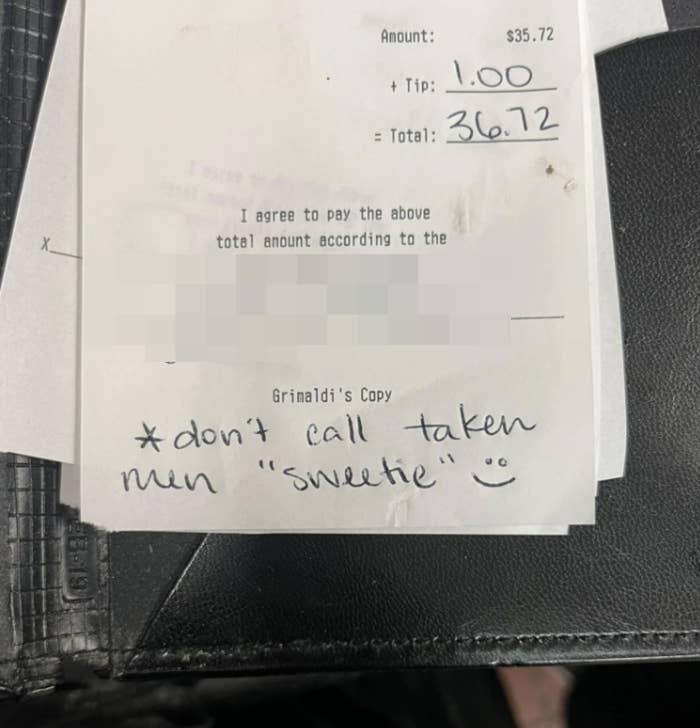 "don't call taken men 'sweetie'"