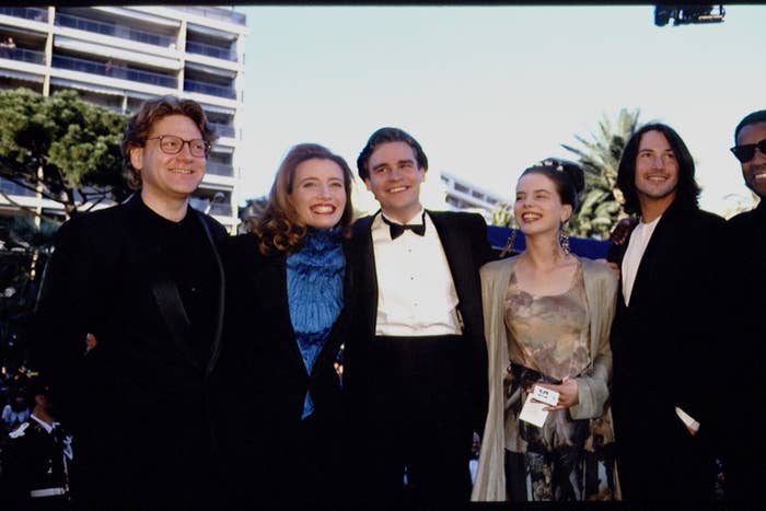 Kate posing with the cast at the event