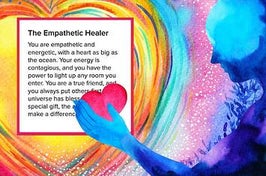 The Empathetic Healer result and someone holding a heart