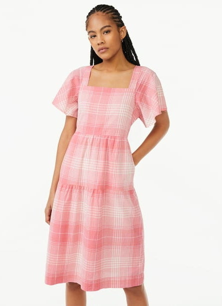 pink dress on model