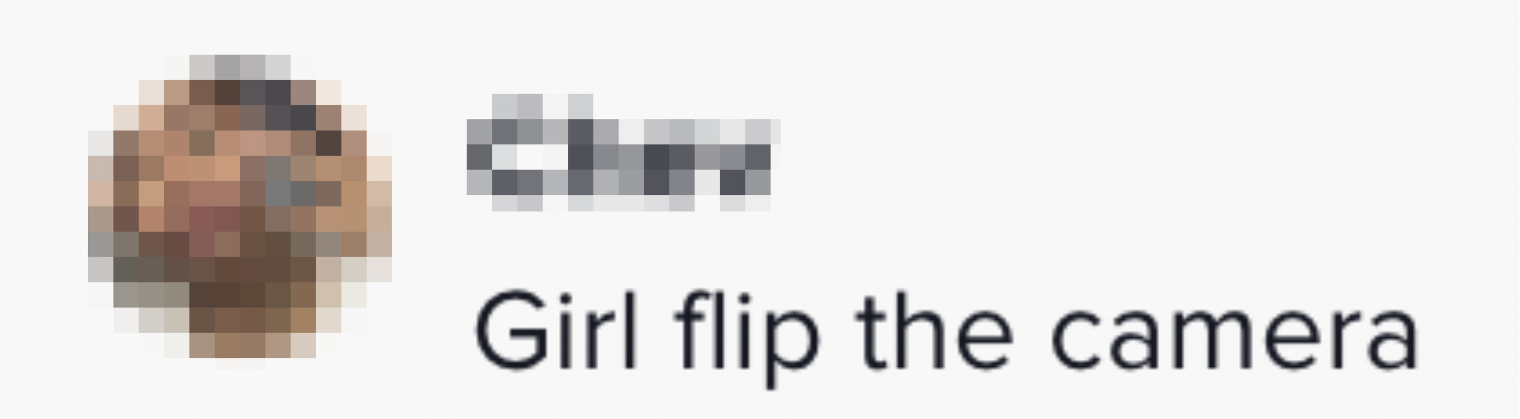 girl flip the camera