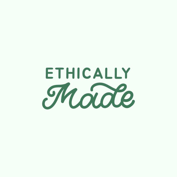 hand drawn lettering logo that reads &quot;ethically made&quot;