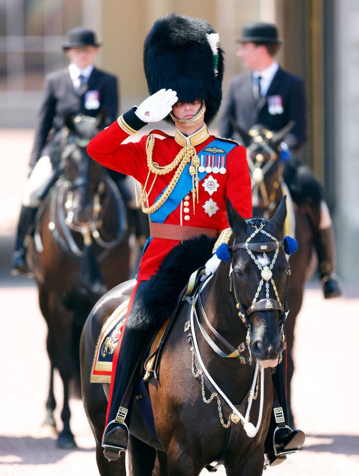 Closeup of Prince William on a horse